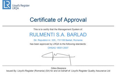 URB OHSAS 18001- ENG_RULMENTI SA BARLAD